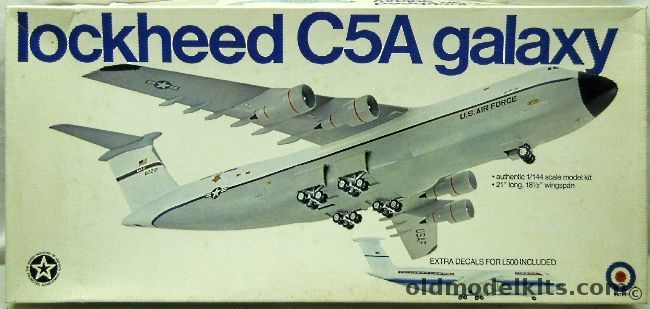 Entex 1/144 Lockheed C-5A Galaxy USAF or L500 Pan Am, 8213 plastic model kit